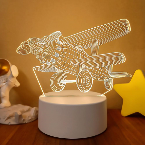 3D LED lempa "Plane" 2