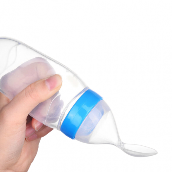 Kūdikių silikoninis buteliukas su šaukšteliu 2