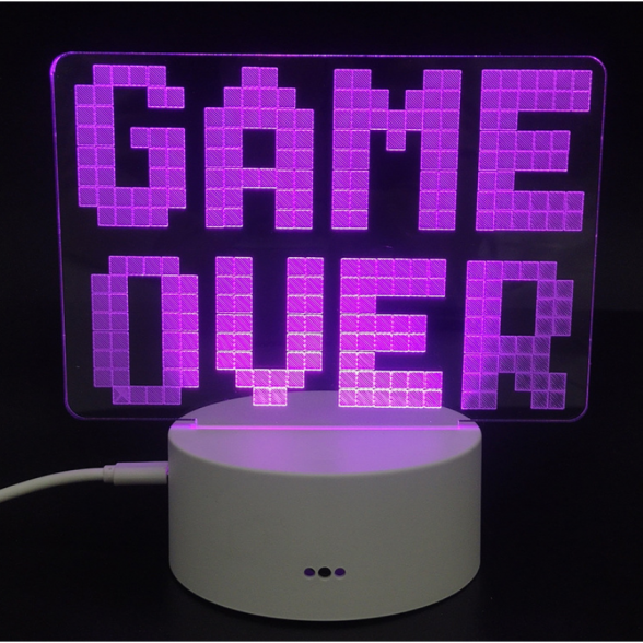 3D LED lempa "Game over" 1
